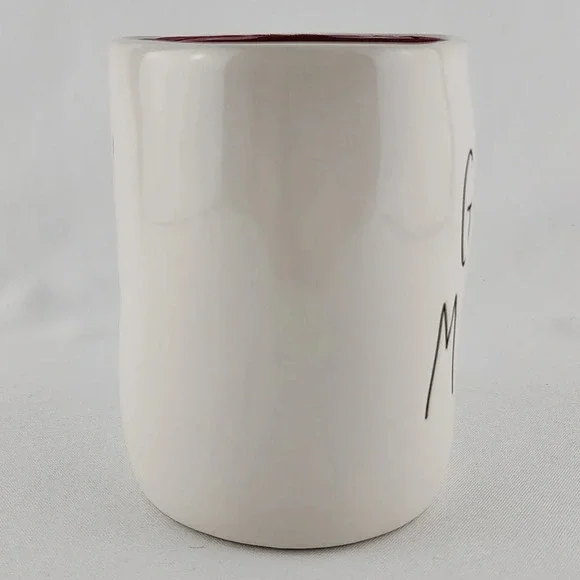 Rae Dunn White Ceramic Double Sided Mug Large Letters GRILL MASTER Red Interior - Picture 6 of 10